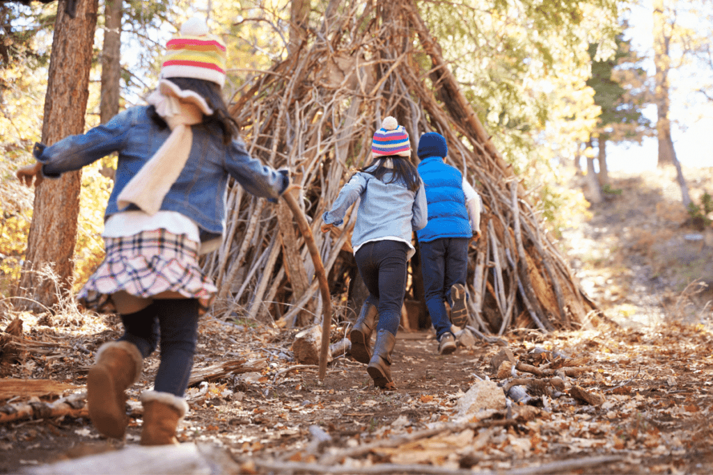 fort with sticks outside 